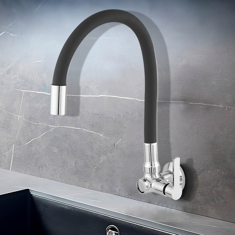 Torneira Giratória de Parede para Cozinha Flex Colors Black 2066 C55 1/4VT - Imperatriz