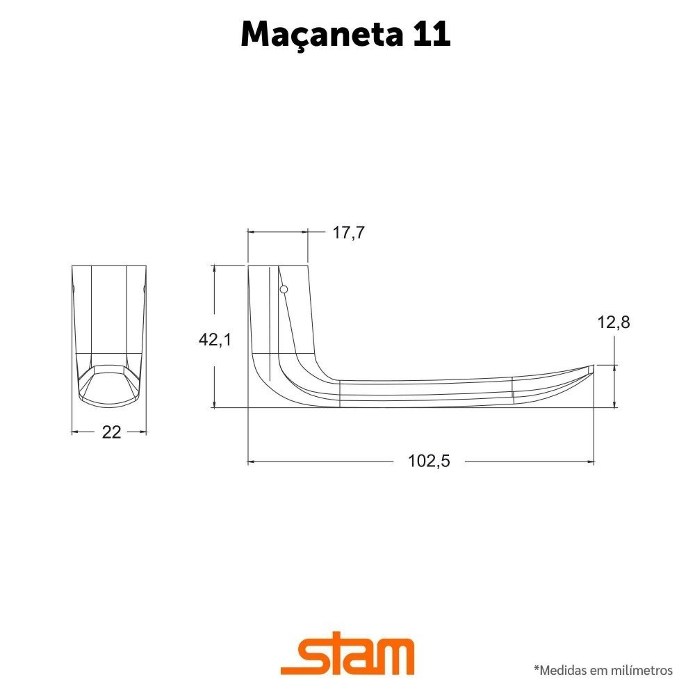 Fechadura para Banheiro 823/11 ESP. Preto Fosco - Stam