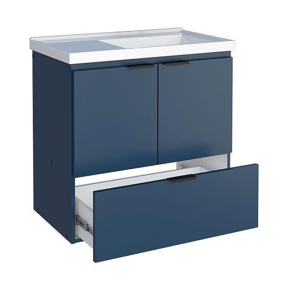 Gabinete de Madeira para Banheiro Lis Azul 59,6x59cm - Cozimax