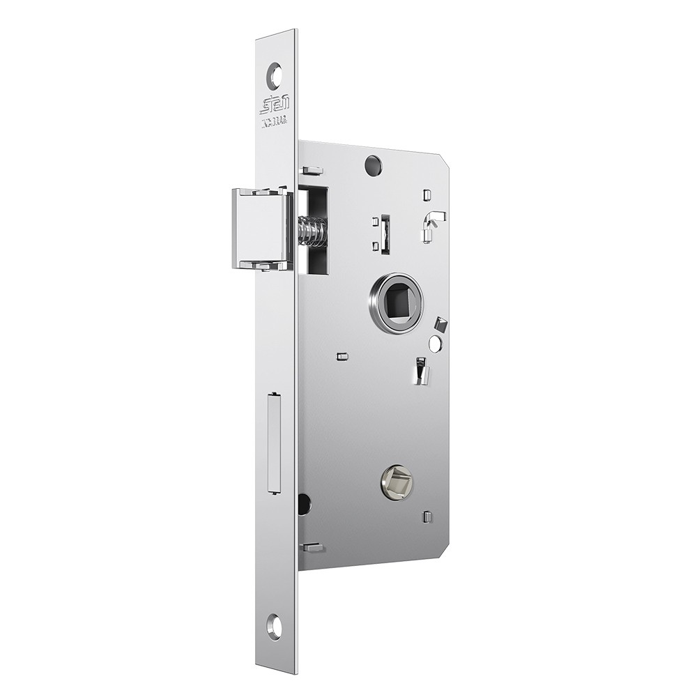 Fechadura para Banheiro Roseta Redonda de Aço Inox 823/39 Acabamento Cromado - Stam