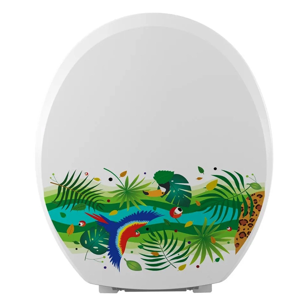 Assento Sanitário Oval Almofadado Decorado BR-Mata - Astra