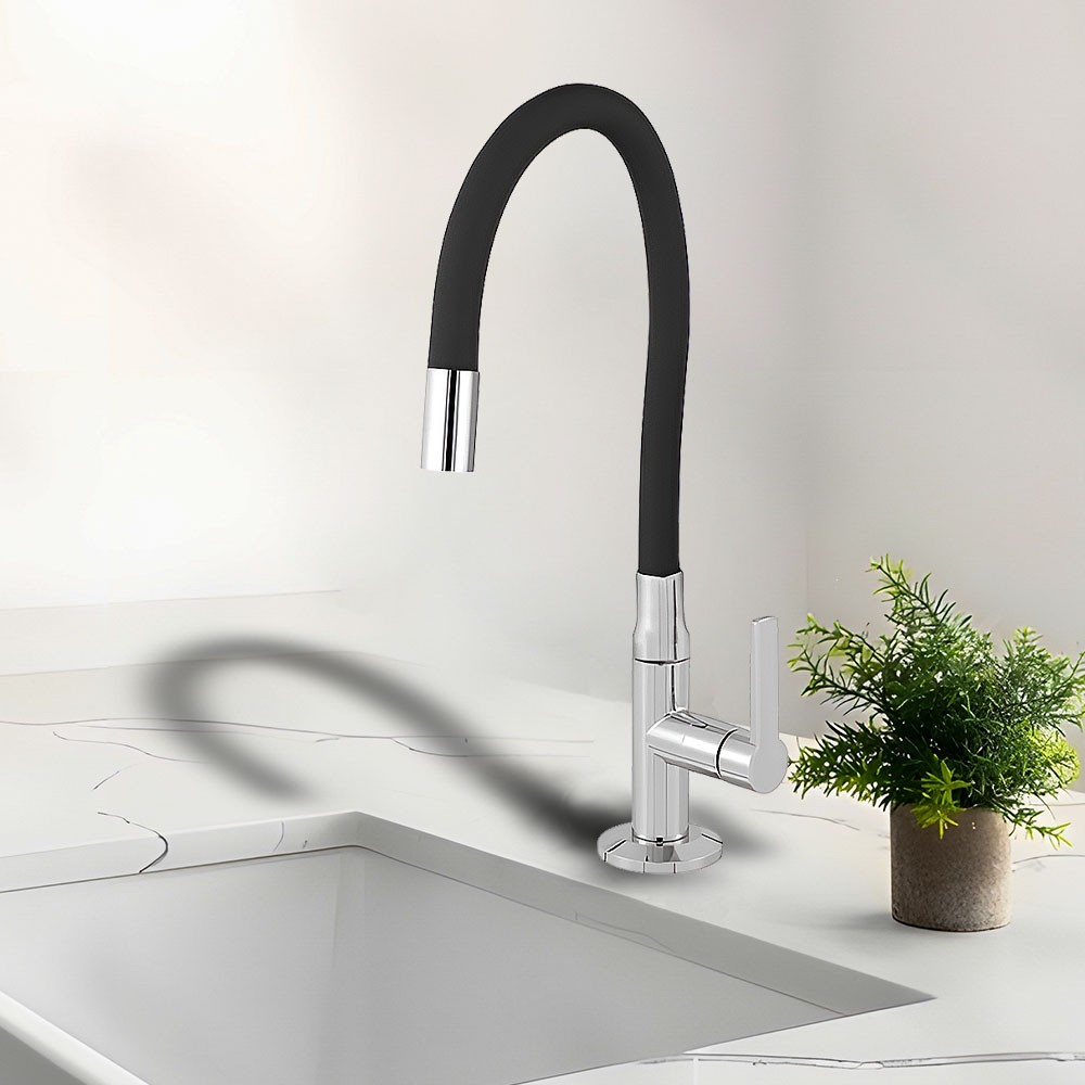 Torneira Giratória para Cozinha Mesa Color Flex Black 1/4 VT 2193 C75 Higo ABS Cromada - Imperatriz