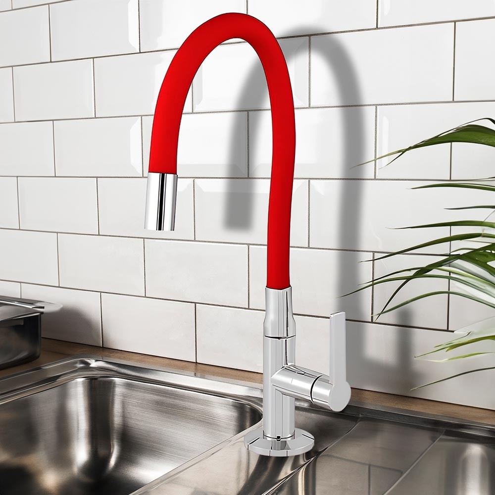 Torneira Giratória P/Cozinha Mesa Color Flex Red 1/4 VT 2193 C75 Higo ABS Cromado - Imperatriz