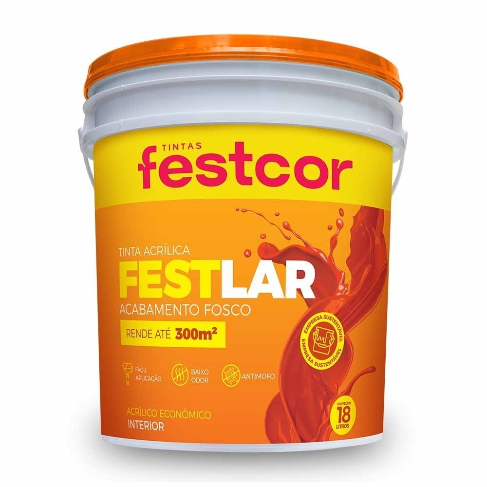 TINTA ACRÍLICA FESTLAR BALDE 18 L