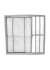 Janela de Alumínio Slim com Grade 2 Folhas Vidro Canelado Brilhante 100x100cm - Líder