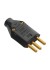Plugue Macho Padrão 2P+T 20A 250V Preto - Fame