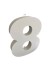 Número 8 em Aço Galvalume Branco 15cm - União Inox