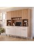 Kit Armário 100% MDF Cozinha Lívia 2,00m x  2,03cm Off White e Freijó - MGM Móveis