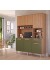 Kit Armário 100% MDF Cozinha Mila 1,51x2,03m Verde e Freijó - MGM Móveis