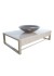 Lavabo de Porcelanato Polido Com Cuba de Vidro Atenas 71,2x43x28cm - Cris Metal